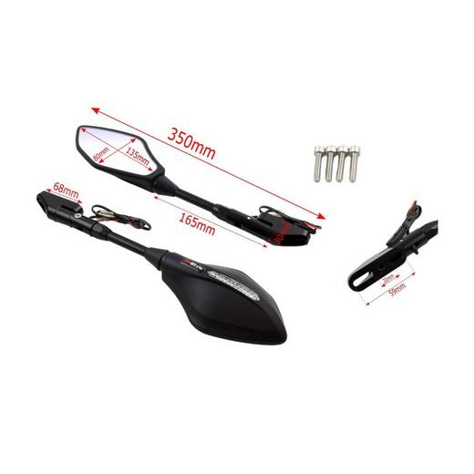 ZPĚTNÁ ZRCÁTKA M-STYLE OPTIC SUPERSPORT S LED BLINKRY