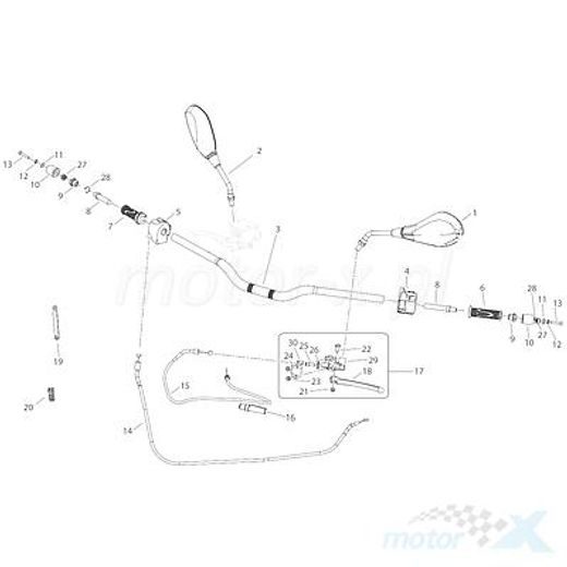ŘÍDÍTKA HANDLEBAR QJMOTOR TRX, BENELLI BN125 40101L290100