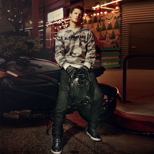 BUNDA LEGIT CREW FLEECE, ALPINESTARS (SVĚTLE ŠEDÁ CAMO) 2024