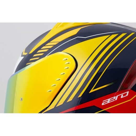 PŘILBA AERO DROME, CASSIDA (MODRÁ/ŽLUTÁ FLUO/ORANŽOVÁ/ČERVENÁ/SVĚTLE MODRÁ/BÍLÁ)