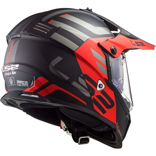 LS2 MX436 PIONEER EVO ADVENTURER MATT BLACK RED