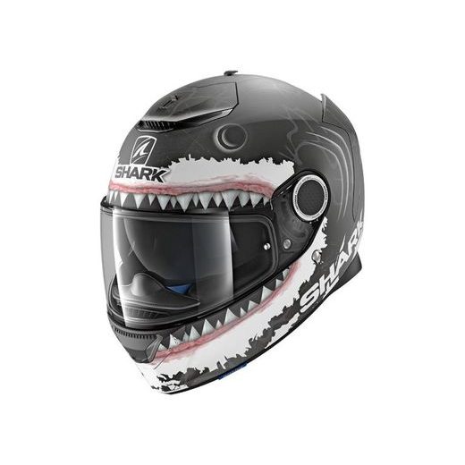 SHARK INTEGRÁLNÍ PŘILBA SPARTAN LORENZO WHITE SHARK BÍLÁ/ČERNÁ/MATNÁ/ŠEDÁ