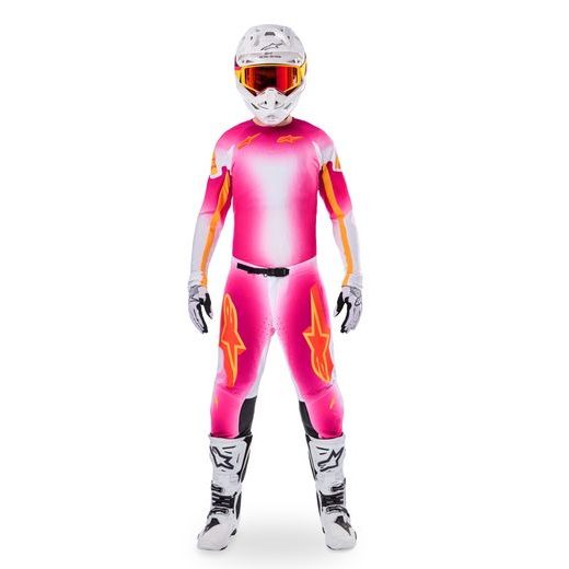 DRES SUPERTECH SX AFD LIMITOVANÁ EDICE MIG, ALPINESTARS (RŮŽOVÁ FLUO/BÍLÁ/ORANŽOVÁ) 2025