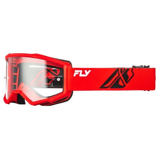BRÝLE FOCUS, FLY RACING - USA DĚTSKÉ (ČERVENÉ/ČERNÉ - ČÍRÉ PLEXI)