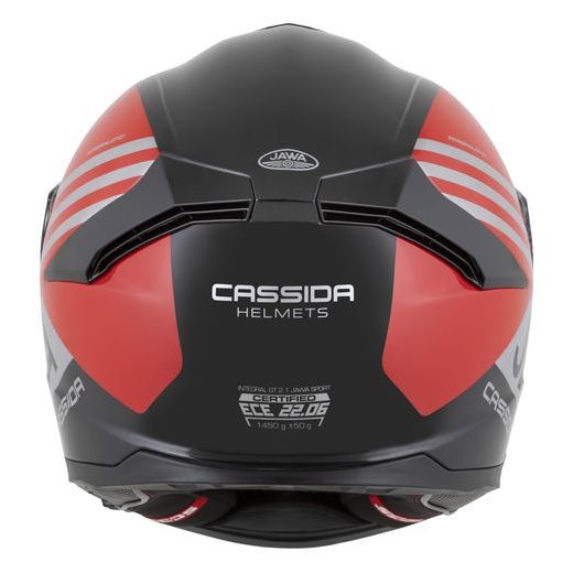PŘILBA INTEGRAL GT 2.1 JAWA SPORT, CASSIDA (ČERNÁ/ČERVENÁ PERLEŤ/STŘÍBRNÁ)