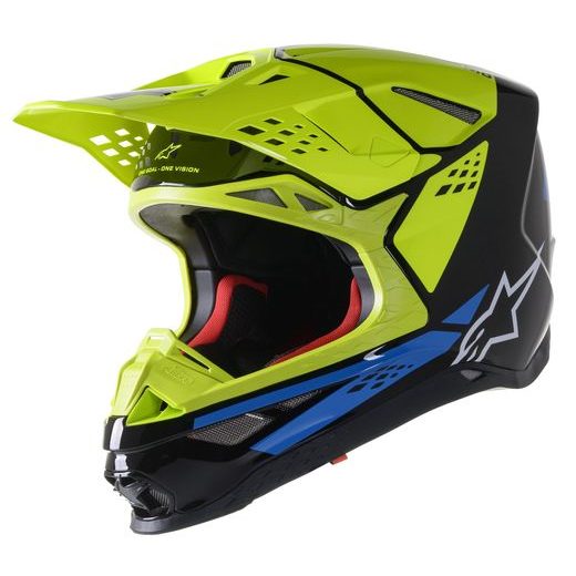 PŘILBA ALPINESTARS SUPERTECH S-M8 FACTORY 2023 (ČERNÁ/ŽLUTÁ FLUO/MODRÁ LESKLÁ)