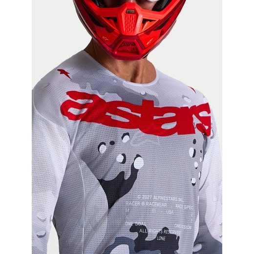 DRES RACER AIR LONE, ALPINESTARS (ŠEDÁ CAMO/BÍLÁ/ČERVENÁ) 2027