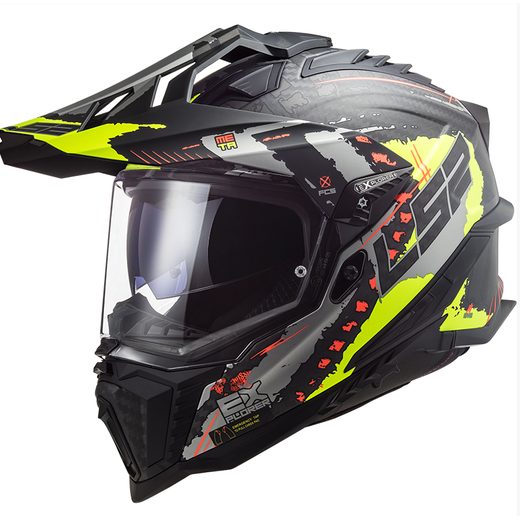 ENDURO HELMA LS2 MX701 EXPLORER C EXTEND MATT H-V YELLOW