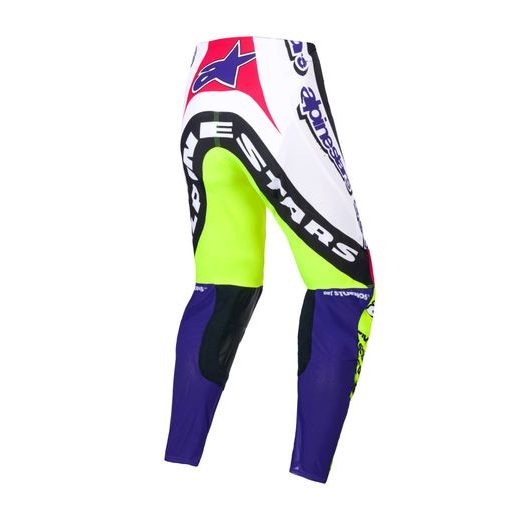 KALHOTY SUPERTECH LIMITOVANÁ EDICE DIRT STUDIOS, ALPINESTARS (BÍLÁ/FIALOVÁ/RŮŽOVÁ/ŽLUTÁ FLUO) 2025