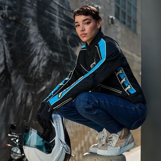 BUNDA STELLA T-DYNO AIR, ALPINESTARS, DÁMSKÁ (ČERNÁ/SVĚTLE MODRÁ/BÉŽOVÁ) 2025