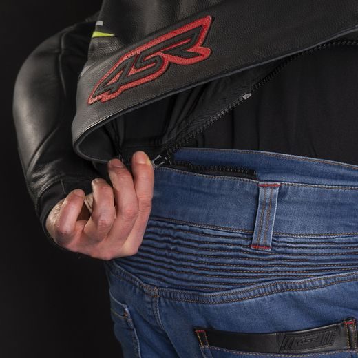 4SR PÁNSKÁ KOŽENÁ MOTO BUNDA CLUB SPORT AR NEON