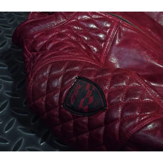 4SR DÁMSKÁ KOŽENÁ MOTO BUNDA SCRAMBLER LADY WINE VEL 40