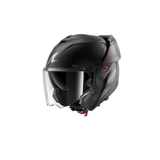 SHARK PŘEKLOPNÁ PŘILBA OXO SP LYNE MAT ČERNÁ ČERVENÁ ŠEDÁ