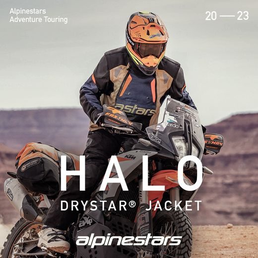 BUNDA HALO DRYSTAR, ALPINESTARS (TMAVĚ MODRÁ/KHAKI/ORANŽOVÁ/ČERNÁ) 2023