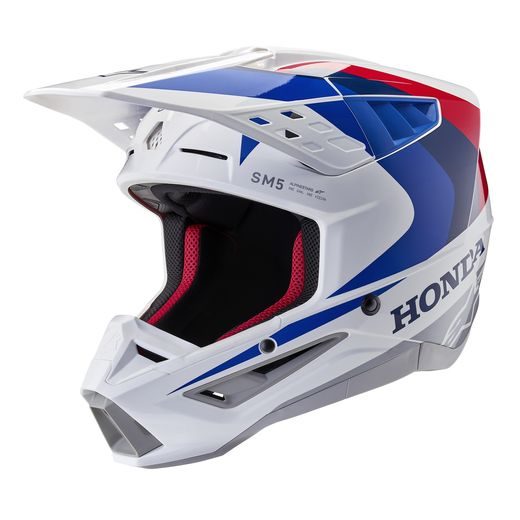 PŘILBA ALPINESTARS S-M5 HONDA KOLEKCE (BÍLÁ/MODRÁ/ČERVENÁ) 2024