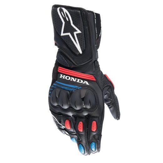 RUKAVICE SP-8 HONDA KOLEKCE, ALPINESTARS (ČERNÉ/ČERVENÉ/MODRÉ) 2023