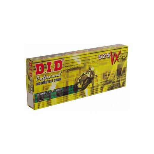 ŘETĚZ 525VX, D.I.D. - JAPONSKO (BARVA ČERNÁ, 106 ČLÁNKŮ VČ. SPOJKY ZJ)