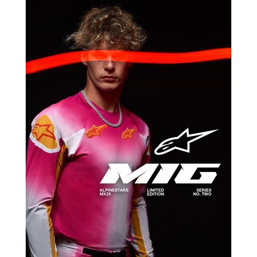 KALHOTY SUPERTECH LIMITOVANÁ EDICE MIG, ALPINESTARS (RŮŽOVÁ FLUO/BÍLÁ/ORANŽOVÁ) 2025