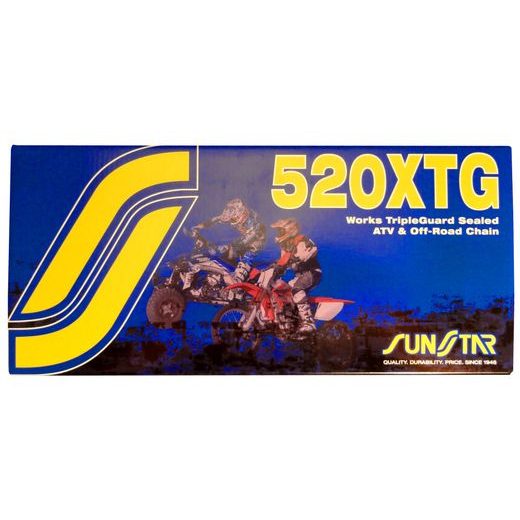 ŘETĚZ 520XTG, SUNSTAR (X-KROUŽEK, BARVA ZLATÁ, 108 ČLÁNKŮ)
