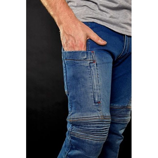 4SR PÁNSKÉ KEVLAROVÉ MOTO JEANSY CLUB SPORT BLUE