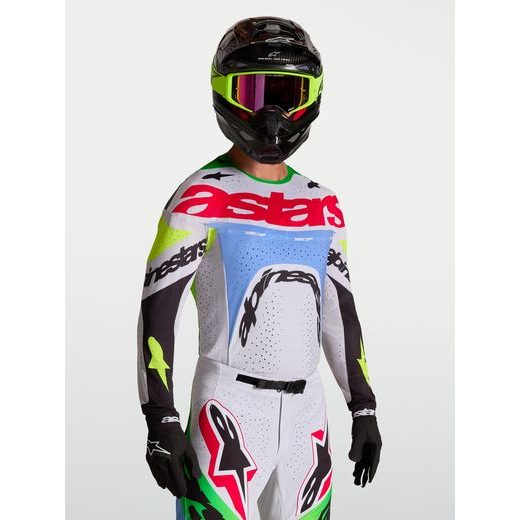 DRES SUPERTECH DYNA, ALPINESTARS (SVĚTLE ŠEDÁ/ZELENÁ FLUO/MODRÁ/ČERNÁ) 2027