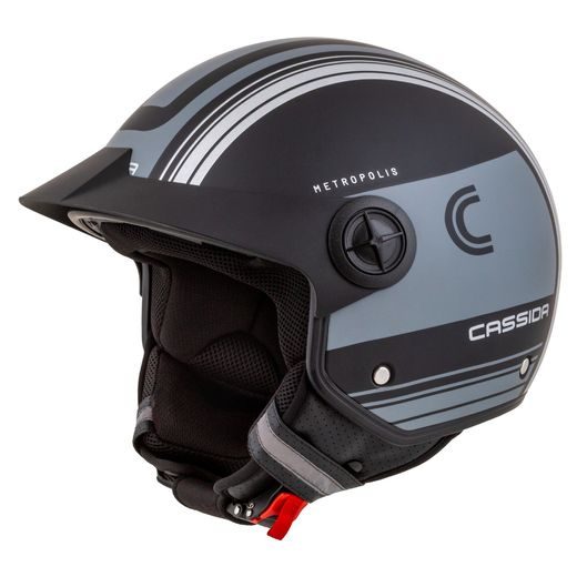 CASSIDA OTEVŘENÁ MOTO PŘILBA COMPRESS 2.0 REFRACTION BÍLÁ ČERNÁ ŠEDÁ