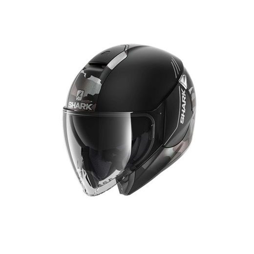 PŘILBA OTEVŘENÁ SHARK CITYCRUISER GENOM BARVA ČERNÁ/MATNÁ/ŠEDÁ