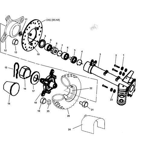 LINHAI AXLE TUBE AND HITCH ASSEMBLY 21003