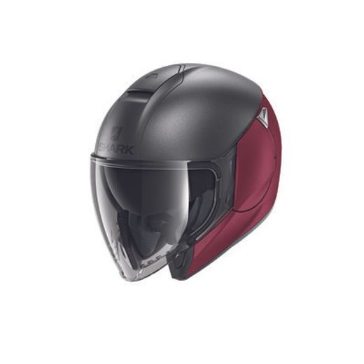 PŘILBA OTEVŘENÁ SHARK CITYCRUISER DUAL BARVA ČERVENÁ/MATNÁ/ŠEDÁ