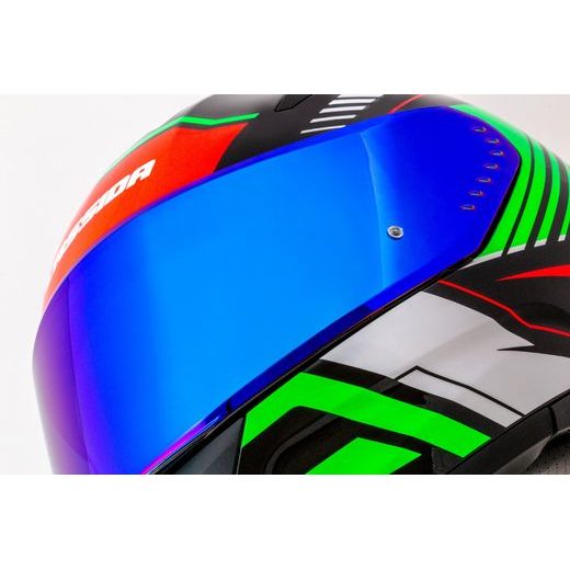 PŘILBA CASSIDA AERO DROME (ČERNÁ PERLEŤ/ČERVENÁ/ZELENÁ/BÍLÁ)