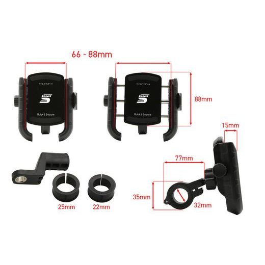 SEFIS RW KOMPAKTNÍ DRŽÁK TELEFONU S RYCHLÝM UZAMČENÍM