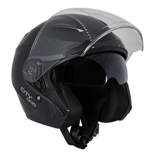 SPEEDS SKÚTROVÁ MOTO PŘILBA CITY III GRAPHIC BLACK/TITAN MATT