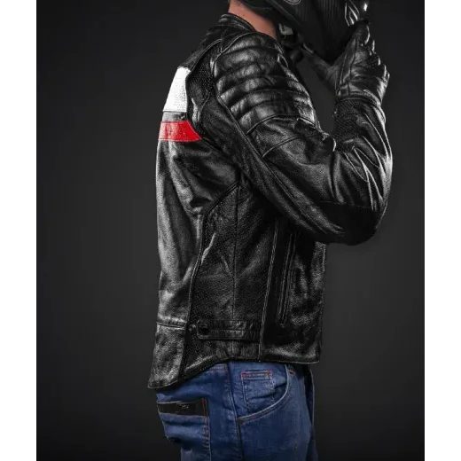 4SR PÁNSKÁ KOŽENÁ MOTO BUNDA ROADSTER III RED