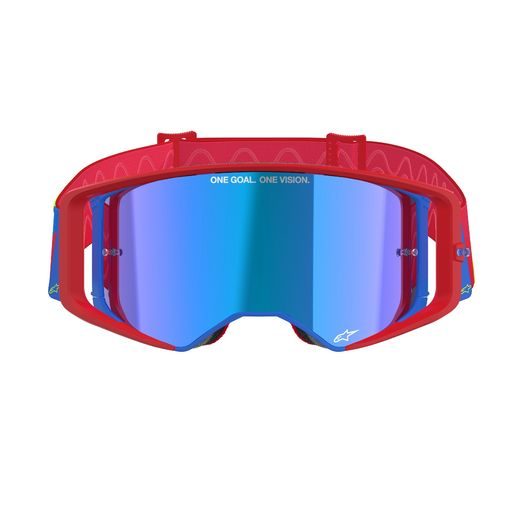 ALPINESTARS BRÝLE SUPERTECH CORP, ALPINESTARS (ČERVENÁ/MODRÁ, ZRCADLOVÉ STŘÍBRNÉ PLEXI) 2025