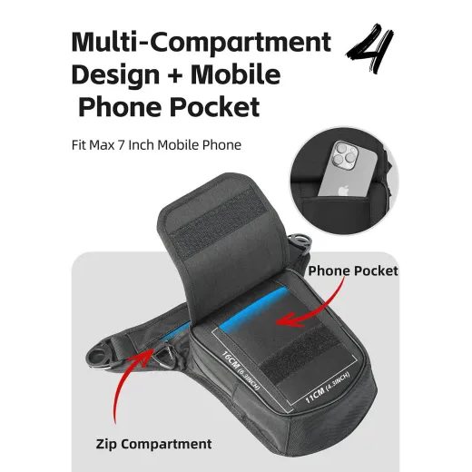 RHINOWALK - TANK BAG/BRAŠNA NA NOHU 2.4 L