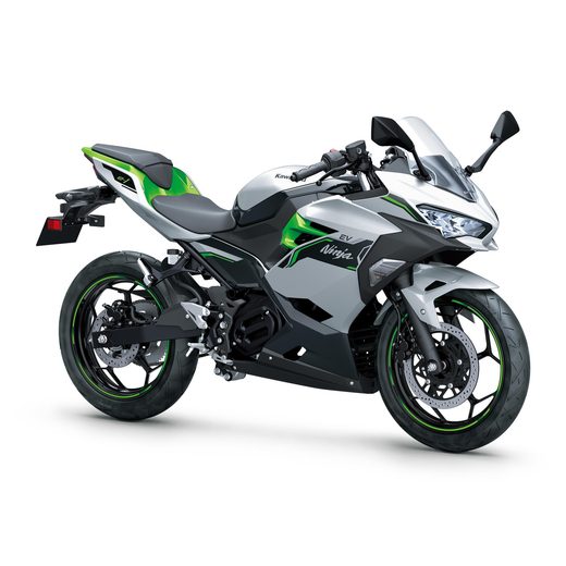 KAWASAKI NINJA E-1 METALLIC BRIGHT SILVER / METALLIC MATTE LIME GREEN / EBONY