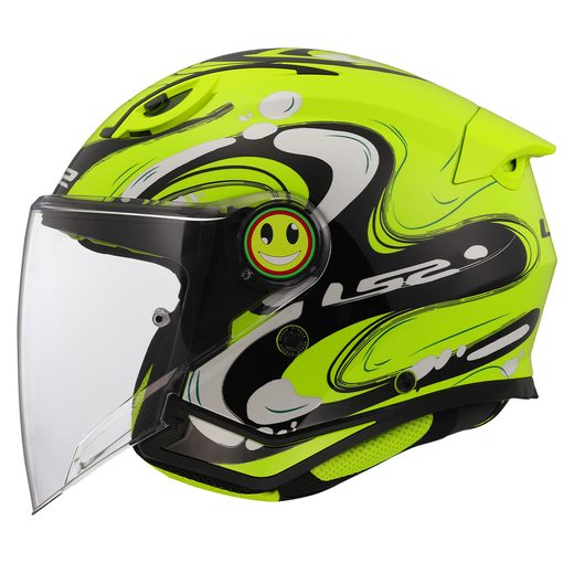 LS2 OTEVŘENÁ DĚTSKÁ MOTO PŘILBA OF622 FUNNY II GLUP H-VIS YELLOW