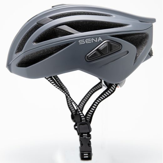 CYKLO PŘILBA S HEADSETEM R2, SENA (MATNÁ ŠEDÁ)