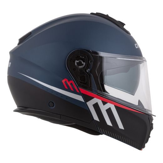 PŘILBA CASSIDA MODULO 2.1 COMPASS (MODRÁ MATNÁ PERLEŤ/ČERNÁ/STŘÍBRNÁ/ČERVENÁ, PLEXI S PŘÍPRAVOU PRO PINLOCK)