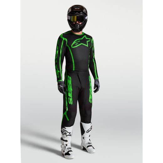 KALHOTY FLUID APEX V2, ALPINESTARS (ČERNÁ/ZELENÁ FLUO) 2027