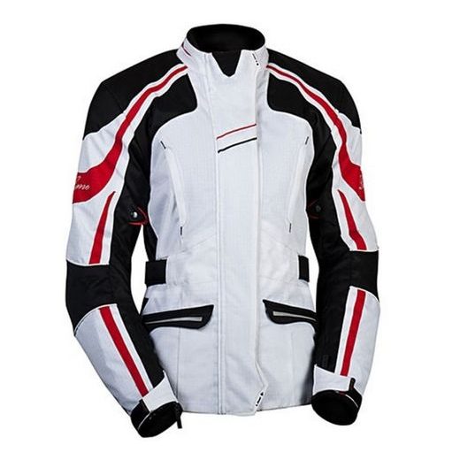 MBW DÁMSKÁ TEXTILNÍ MOTO BUNDA NIKITA BÍLO ČERVENÁ