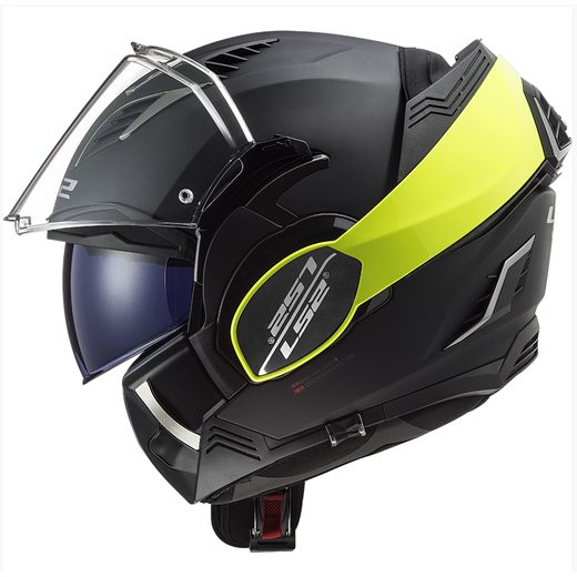 PŘILBA LS2 PŘEKLOPNÁ FF900 VALIANT II HAMMER BLACK H-V YELLOW P/J