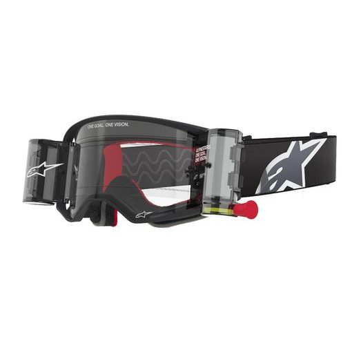 BRÝLE SUPERTECH CORP ROLL-OFF WIDE VISION, ALPINESTARS (ČERNÁ/ŠEDÁ, ČIRÉ PLEXI A ROLL-OFF SYSTÉM) 2025