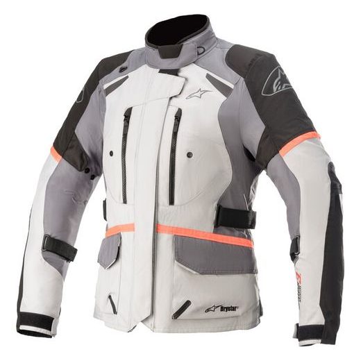 BUNDA STELLA ANDES DRYSTAR, TECH-AIR 5 KOMPATIBILNÍ, ALPINESTARS, DÁMSKÁ (SVĚTLE ŠEDÁ/TMAVĚ ŠEDÁ/ČERNÁ/RŮŽOVÁ FLUO)