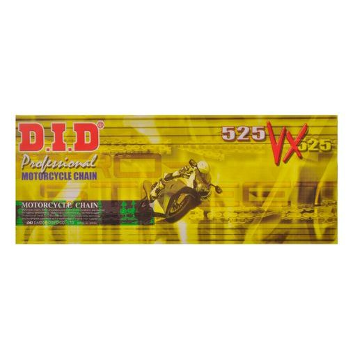 ŘETĚZ 525VX, D.I.D. - JAPONSKO (BARVA ČERNÁ, 102 ČLÁNKŮ VČ. SPOJKY ZJ)