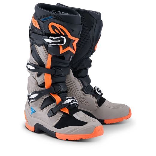 BOTY TECH 7 ENDURO, ALPINESTARS (ČERNÁ/TMAVĚ ŠEDÁ/ORANŽOVÁ FLUO) 2026