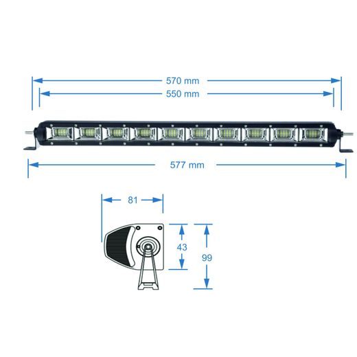 SHARK LED LIGHT BAR 21,5", ETI LED, 100W
