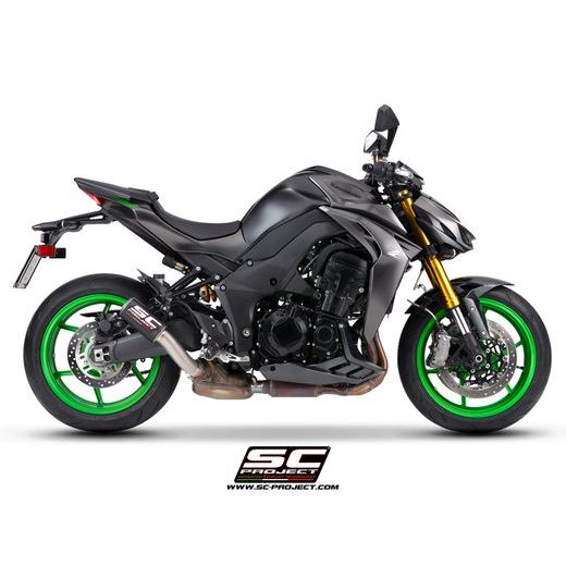 SC PROJECT KAWASAKI Z1100-SE 2026 VÝFUK Z UHLÍKOVÝCH VLÁKEN CR-T S MŘÍŽKOU PROTI KAMENŮM