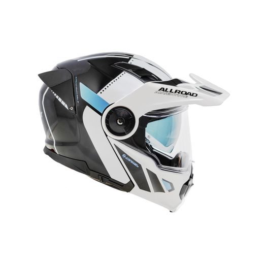 MOTO HELMA YOHE FG102 ENDURO DOUBLE VISOR ČERNÁ/BÍLÁ/MODRÁ