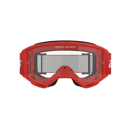 BRÝLE VISION 3 WORDMARK, ALPINESTARS (ČERVENÁ, ČIRÉ PLEXI) 2025